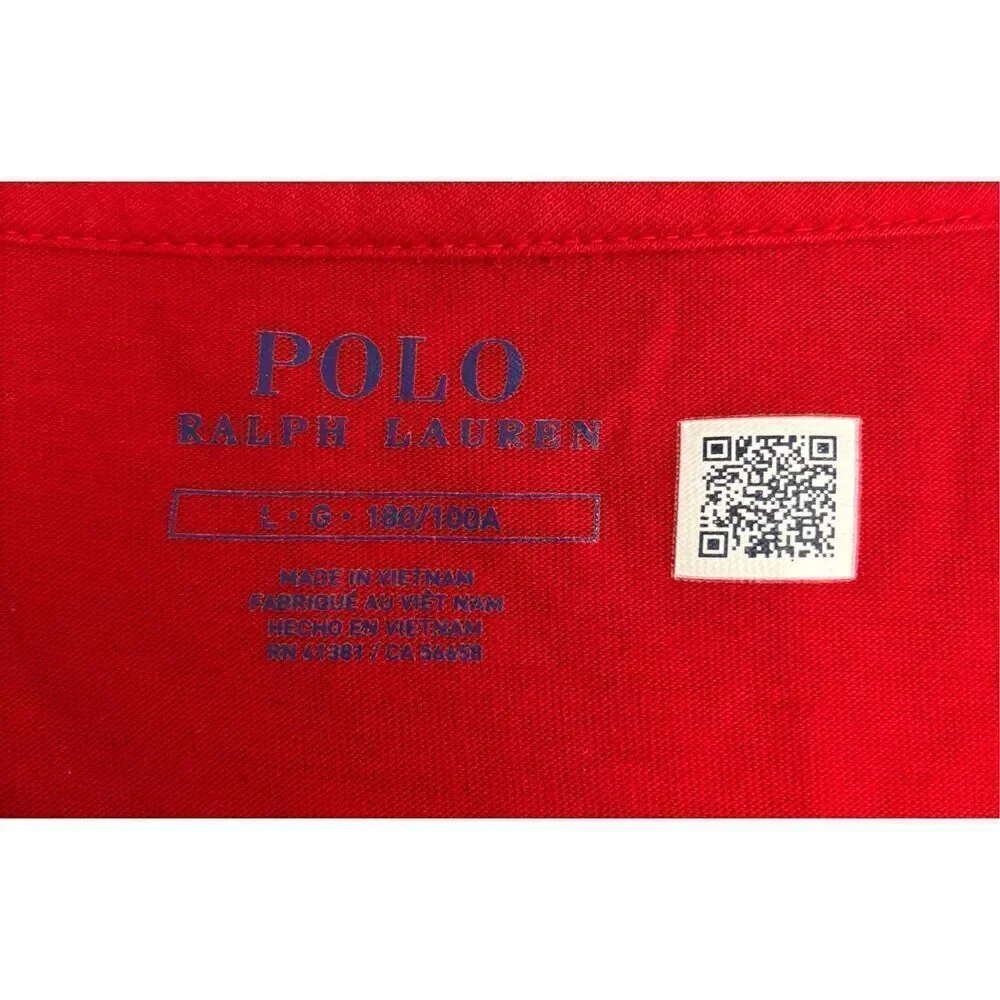 Polo Ralph Lauren Long Sleeve Shirt Men's Extra Large Large Red Crewneck Preppy
